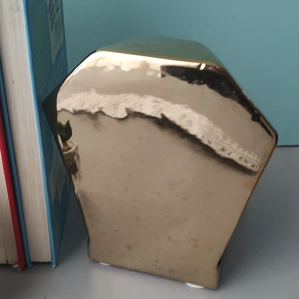 Gold Geometric Bookends